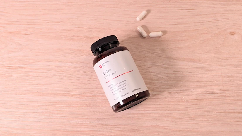 Innerbody Labs NAD+ Support on a wood surface