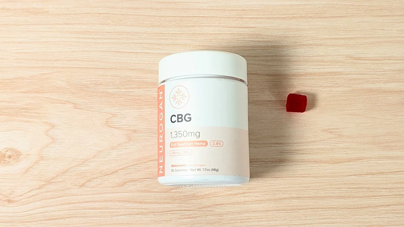 Neurogan CBG Gummies on a wooden surface