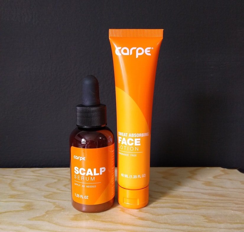 Carpe’s face and scalp sweat-absorbing products