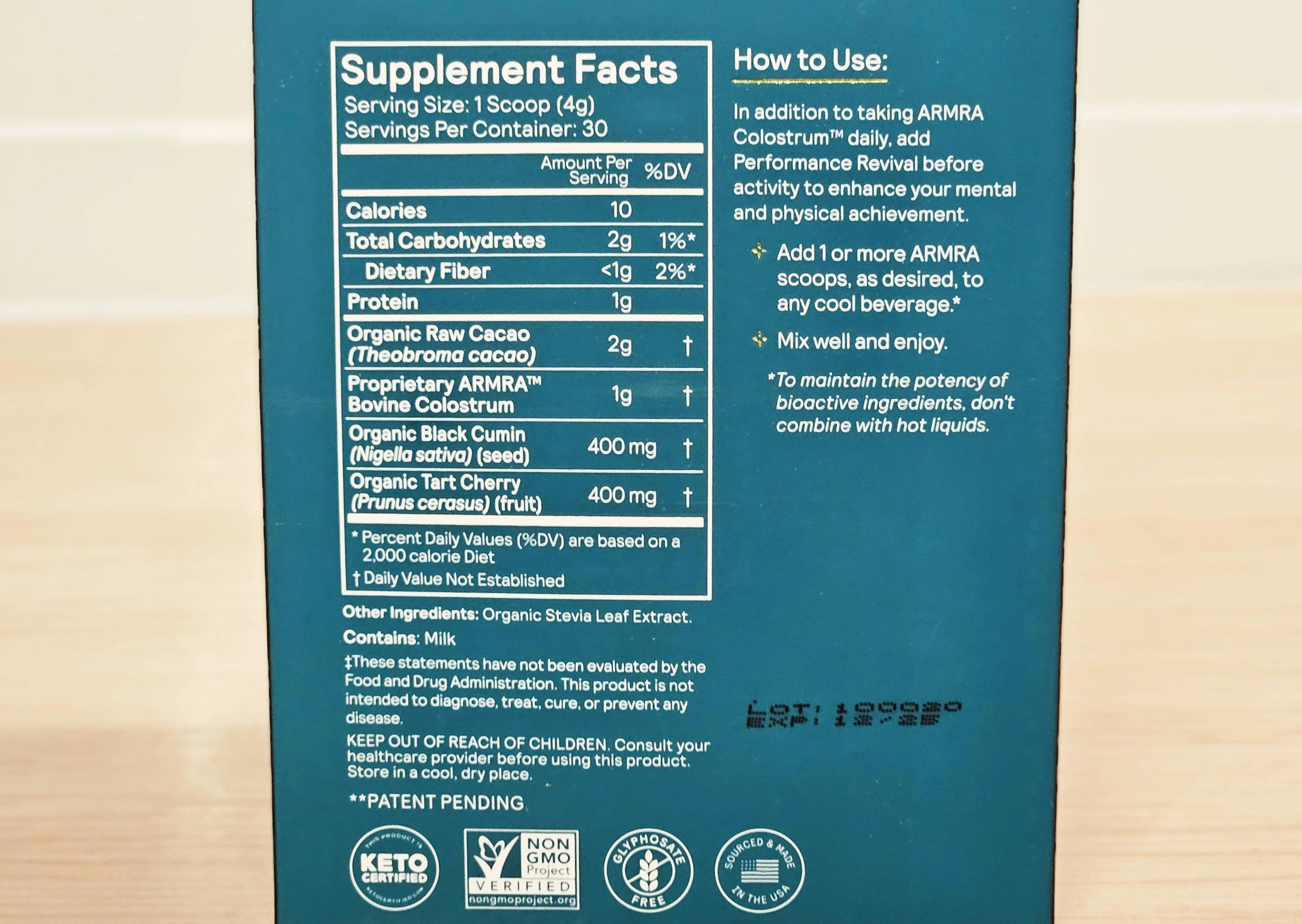 Armra Review Performance Revival Ingredients