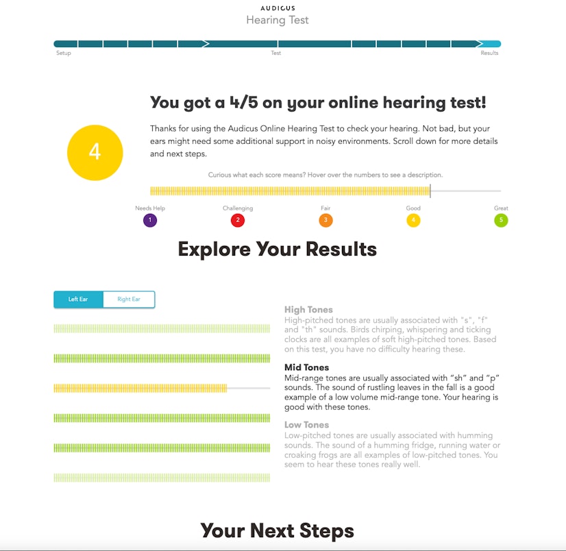 Audicus Hearing Test Results