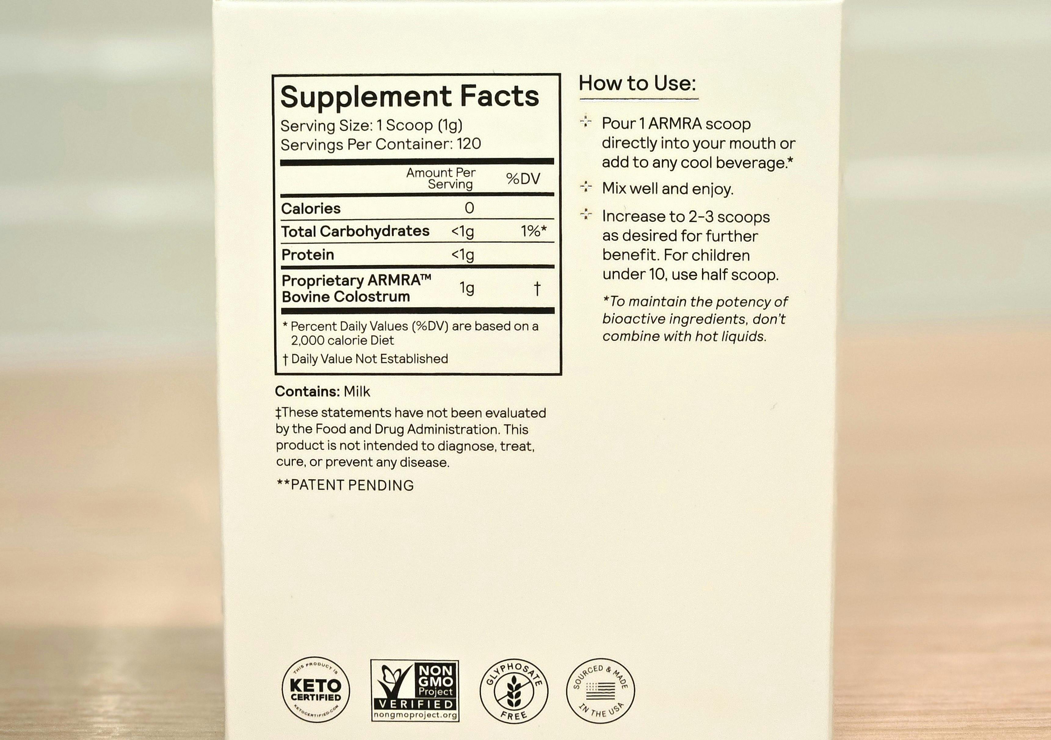 Best Colostrum Armra Immune Revival Ingredients