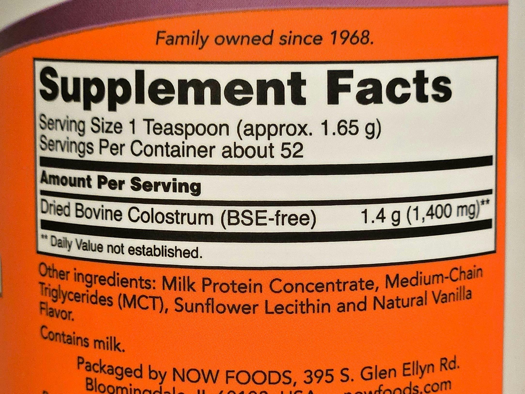 Best Colostrum Now Ingredients