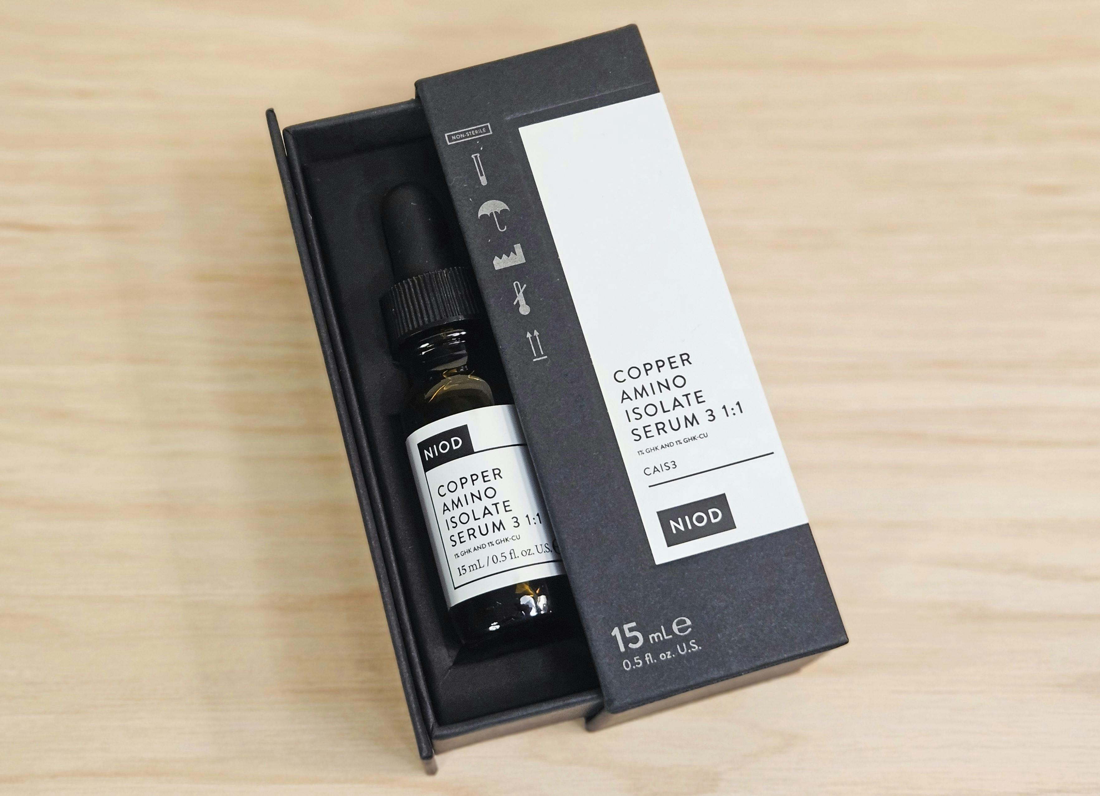 NIOD Copper Amino Isolate Serum 3:1 with packaging