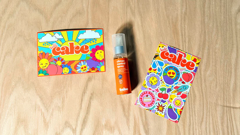 A shot of the HelloCake delay spray bottle