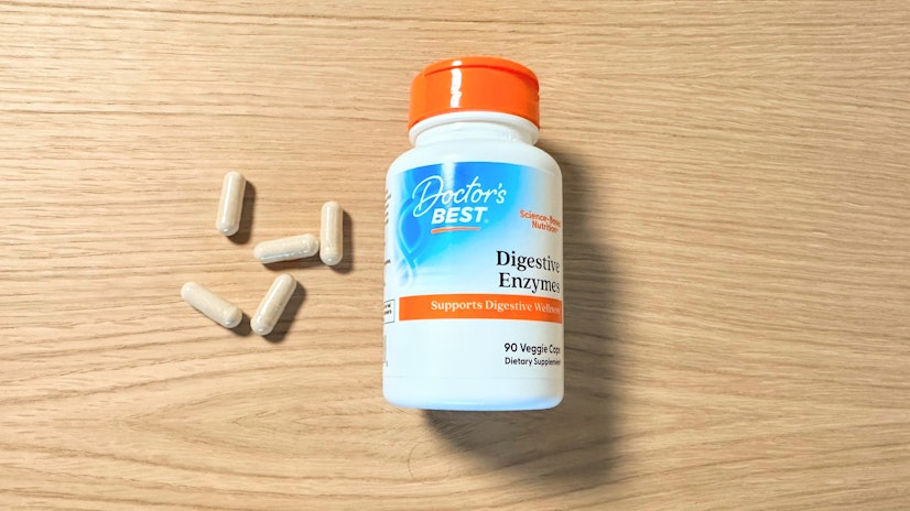 A shot of the Doctor’s Best Digestive Enzymes supplement bottle