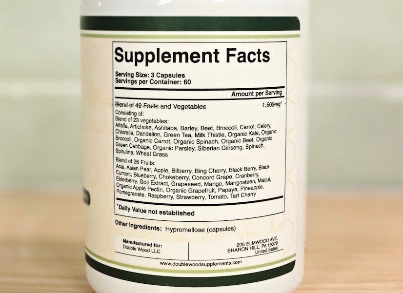 Best Fruit And Vegetable Supplements Double Wood Ingredients