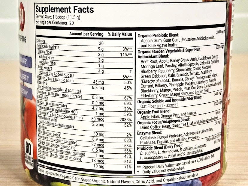 Best Fruit And Vegetable Supplements Juce Ingredients