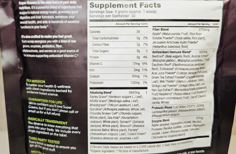 Best Greens Powder Nested Naturals Ingredients