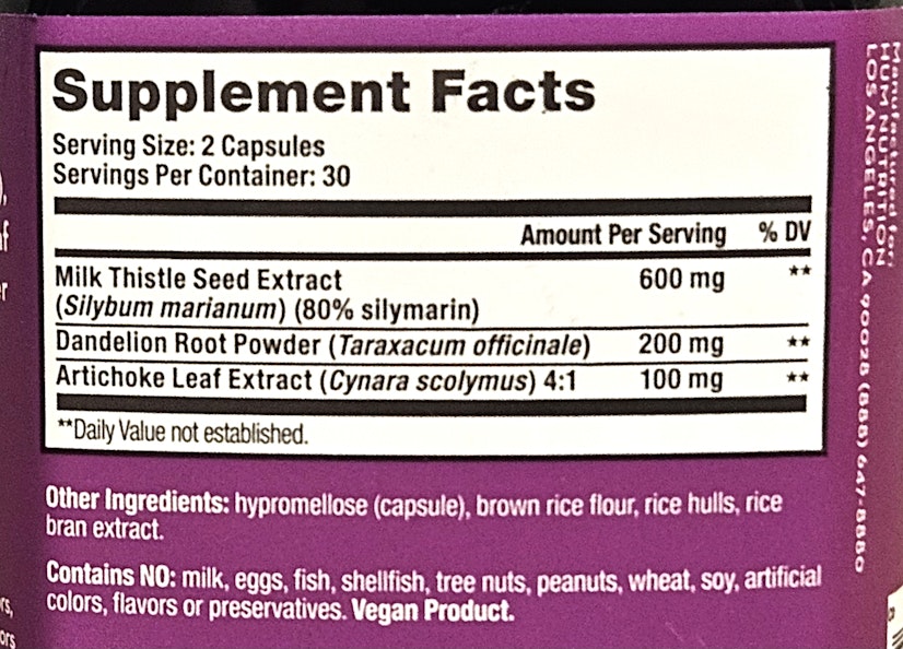Best Milk Thistle Hum Wingman Ingredients
