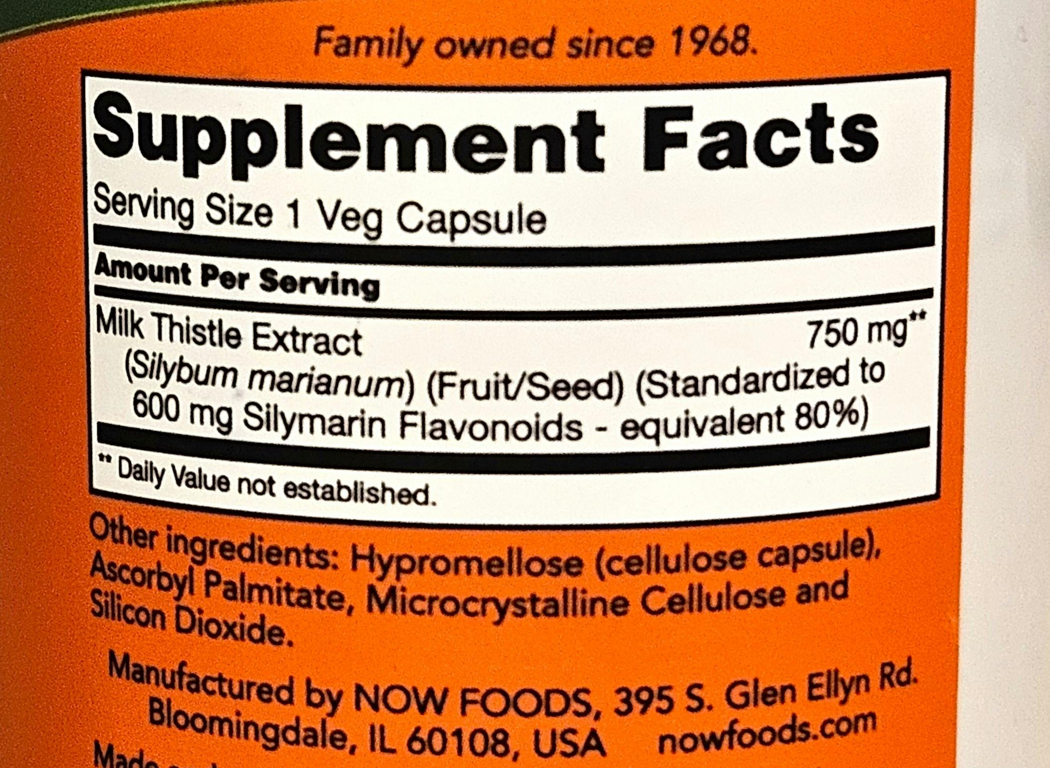Best Milk Thistle Now Ingredients