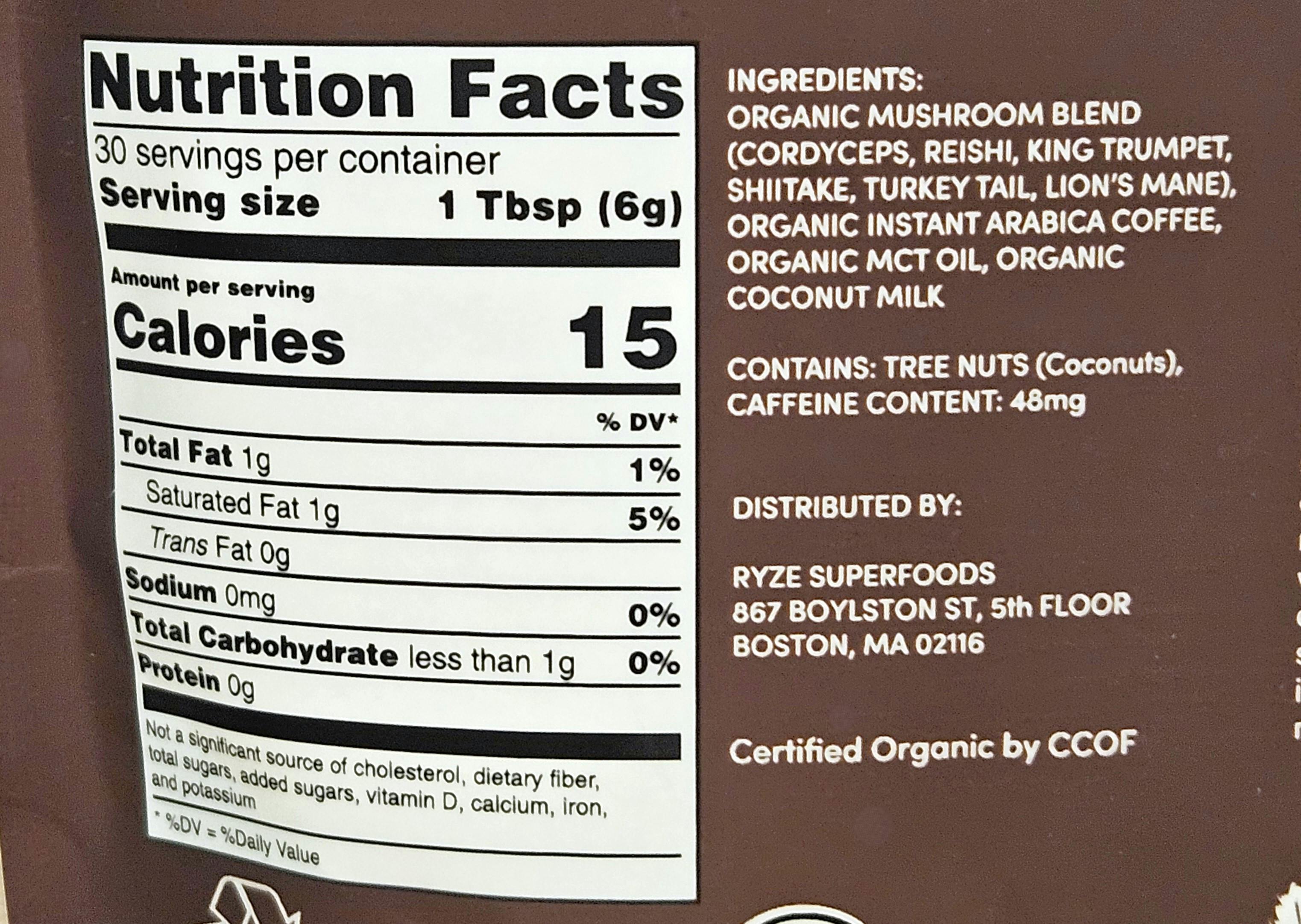 Best Mushroom Coffee Ryze Ingredients