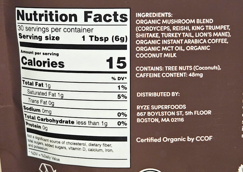 Best Mushroom Coffee Ryze Ingredients