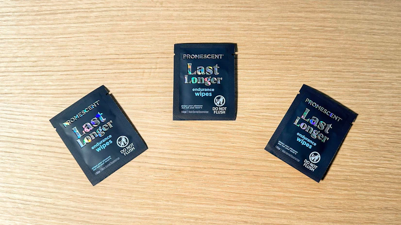 A shot of Promescent wipes