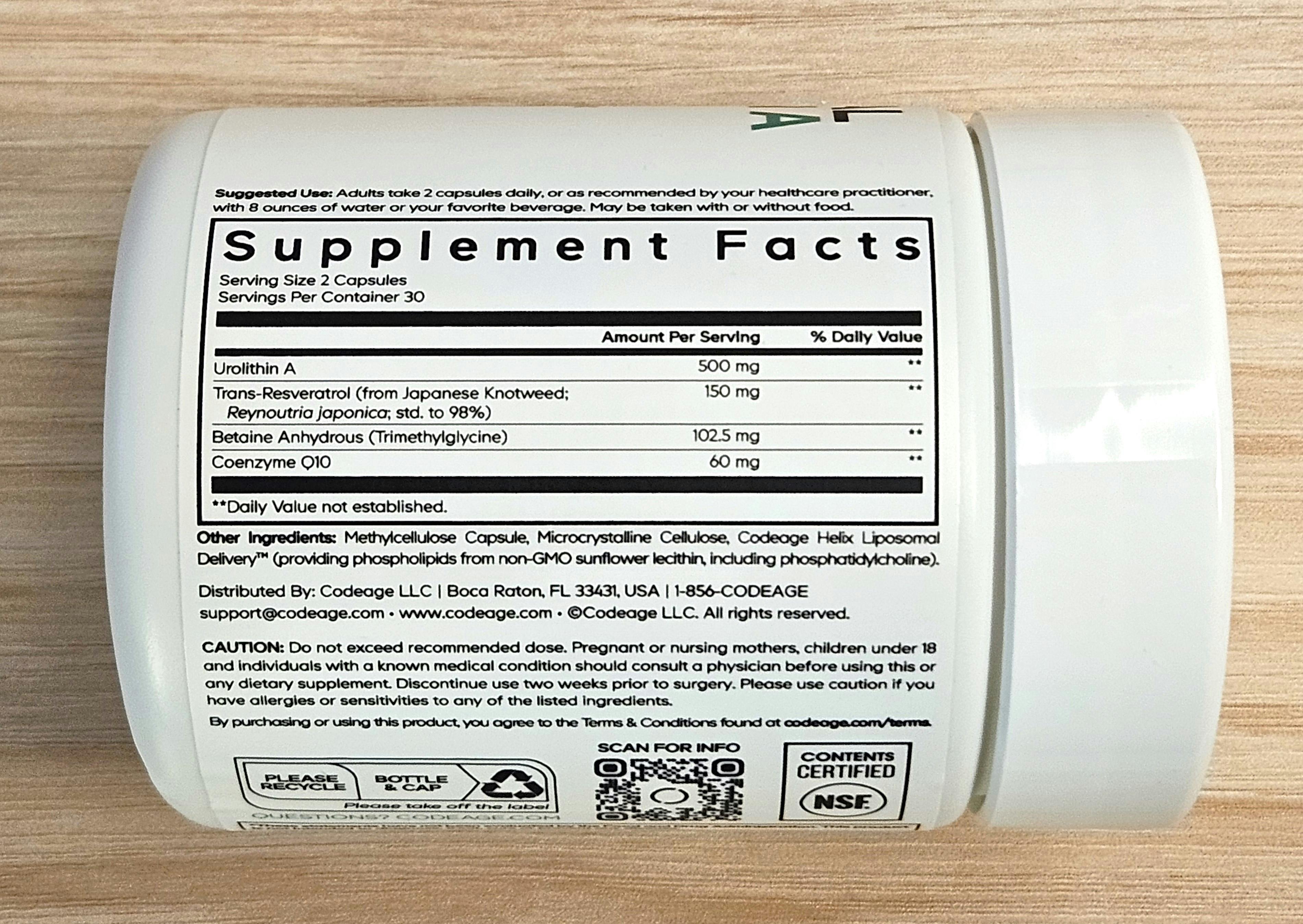 Best Urolithin A Codeage Supplement Facts