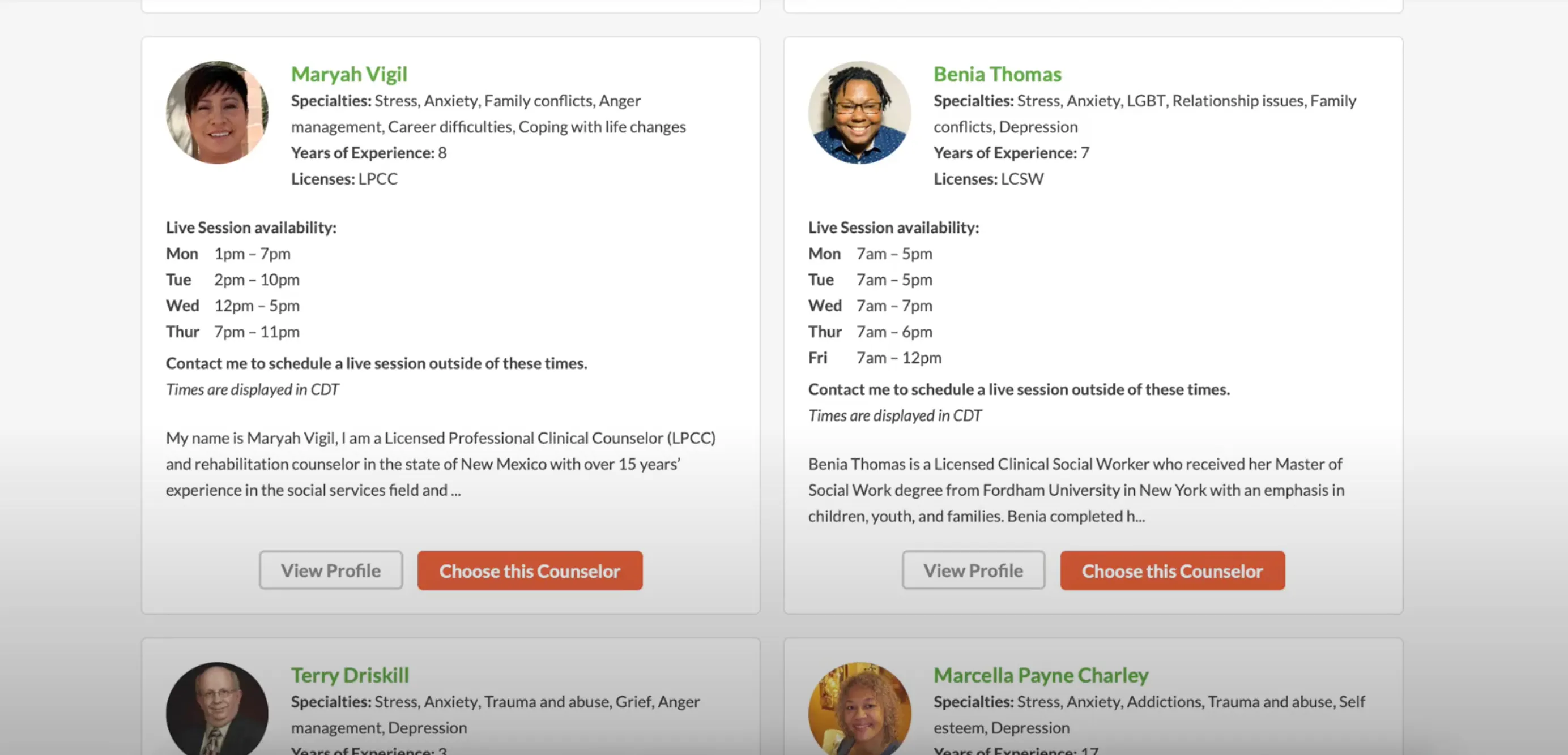 choosing a betterhelp counselor