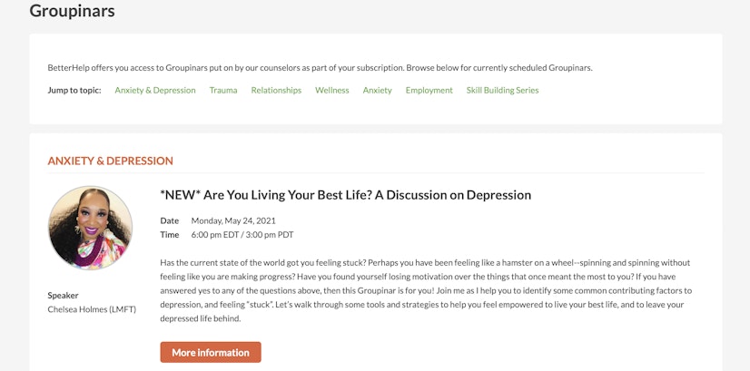 betterhelp groupinars