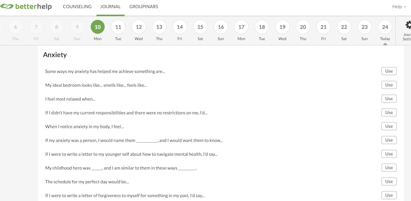 betterhelp journal suggestions