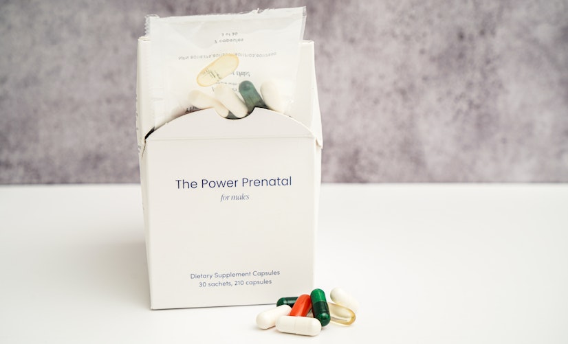 Bird & Be The Power Prenatal for Males supplement box with capsules