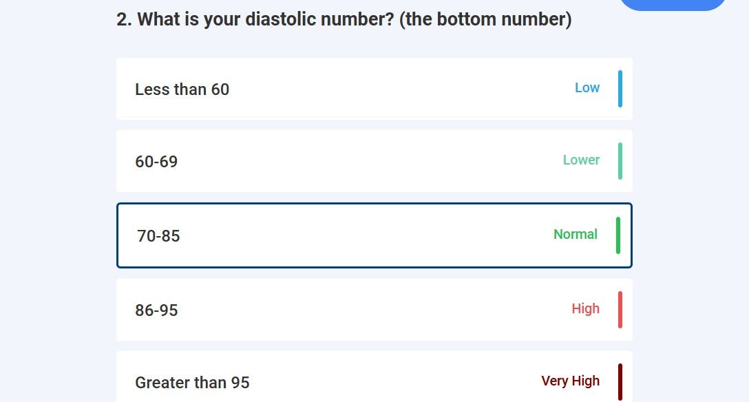 ZipHealth Blood Pressure Question