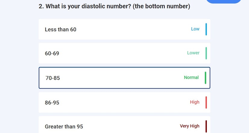 ZipHealth Blood Pressure Question