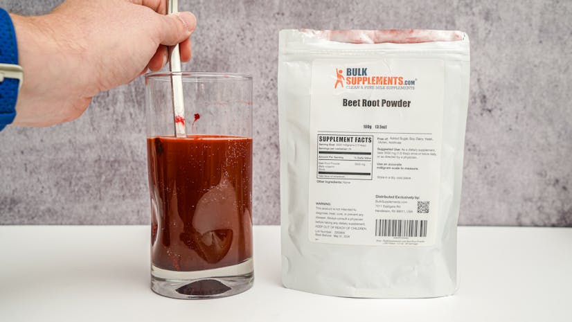 Bulk Supplements Beet Root Powder mixed in liquid