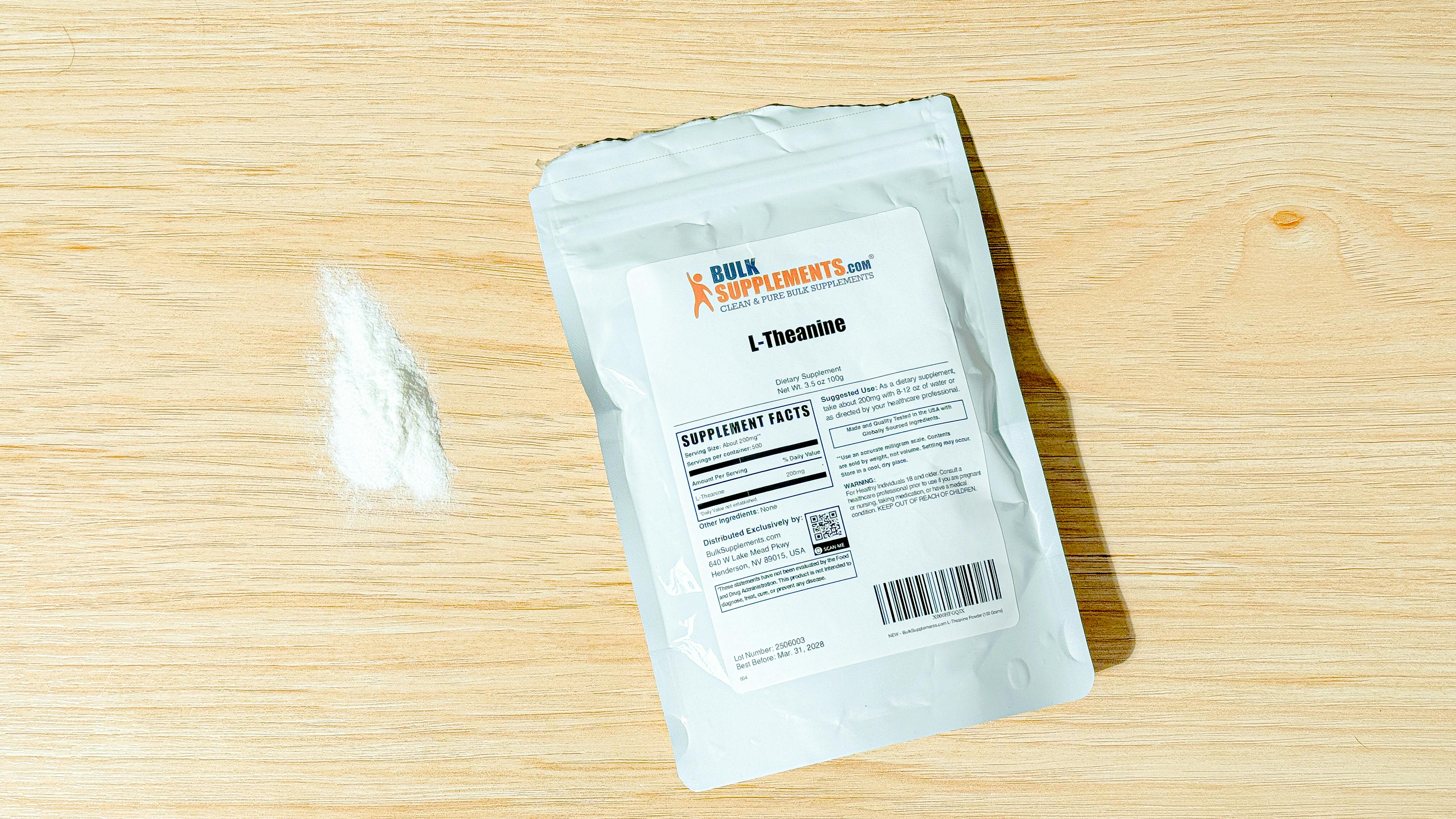 Bulk Supplements L-Theanine Top Down Wood