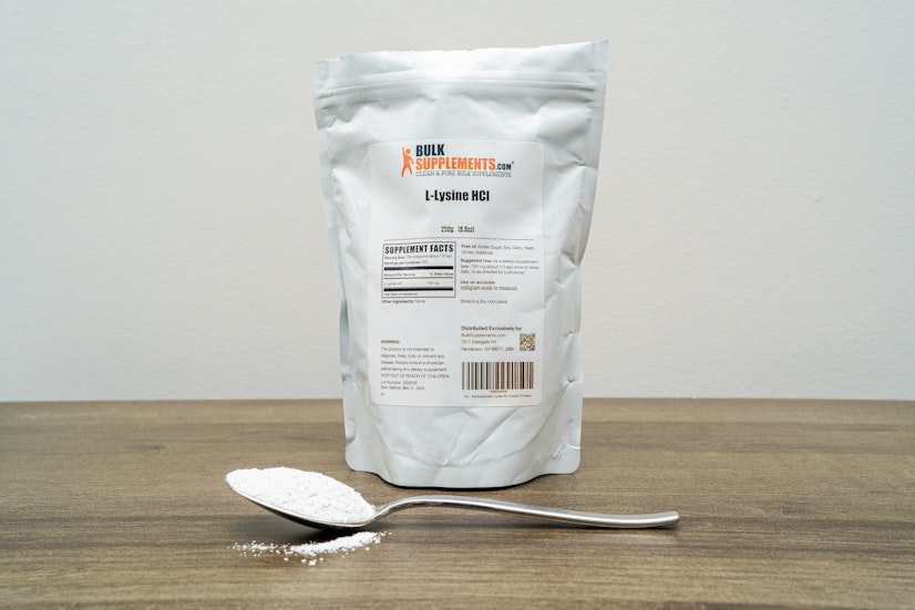 Bulk Supplements Lysine Powder in Spoon