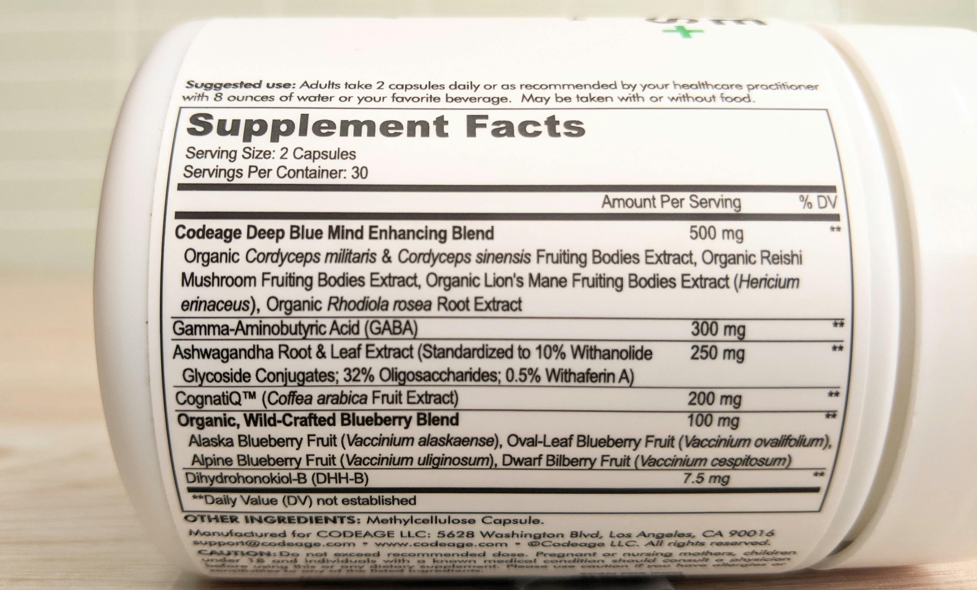 Codeage Meditate Ingredients