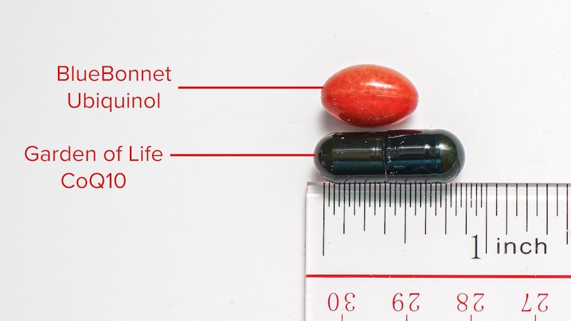 Pill sizes of two top CoQ10 supplements