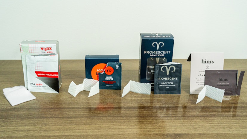 Delay Wipes Group with Boxes and Open Packets Cropped