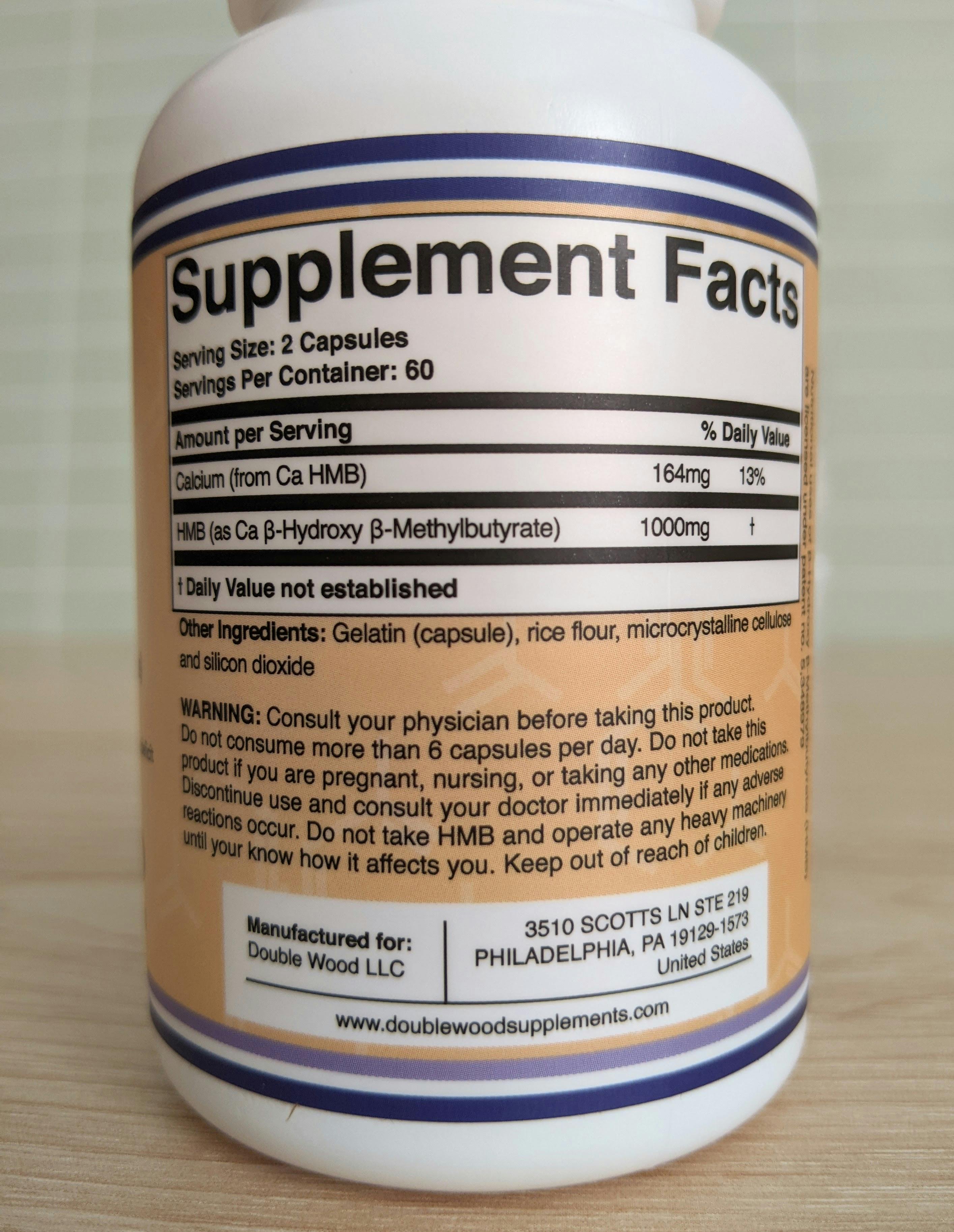 Double Wood Supplements HMB Ingredients