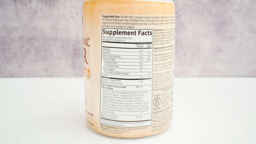 Garden of Life Raw Organic Fiber Ingredients