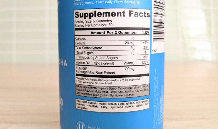 Goli Ashwagandha Ingredients