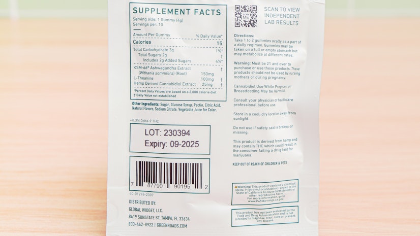 Green Roads Stress Aways Cbd Gummies Ingredients