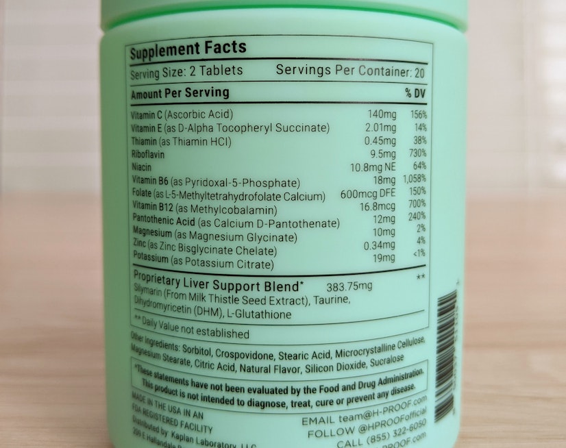 H Proof After Drink Ingredientss