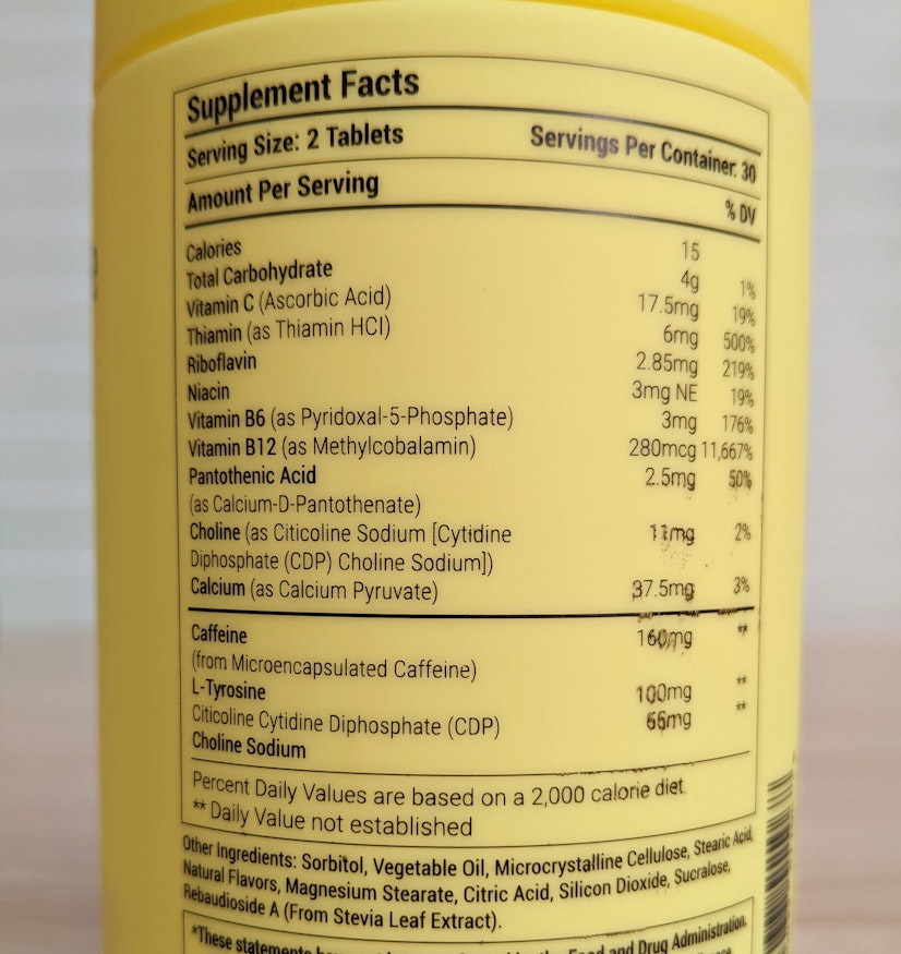 H Proof Energy Ingredients