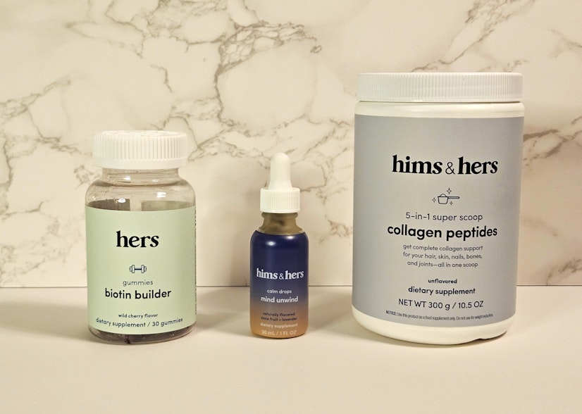Hers supplements - biotin, collagen, and Calm Drops