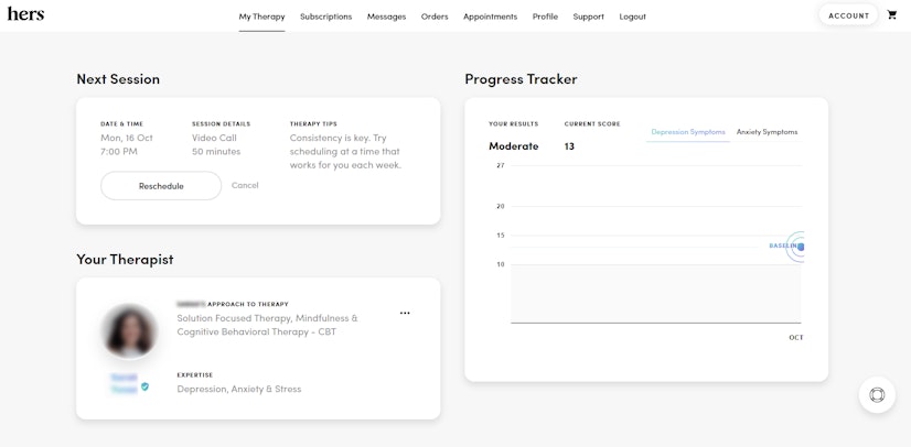 The Review Therapy Dashboard at Hers
