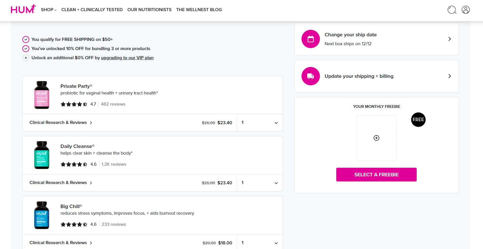 Hum Nutrition Reviews Dashboard
