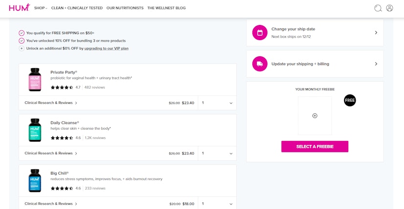 Hum Nutrition Reviews Dashboard