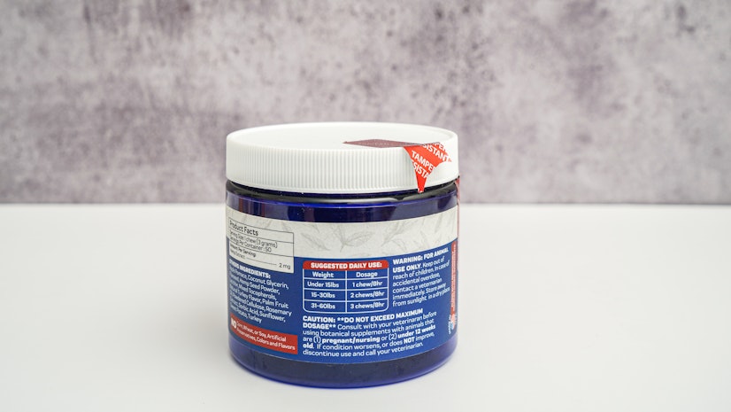 Innovet Soft Chews Turkey and Apple CBD dog treats dosage and ingredient label