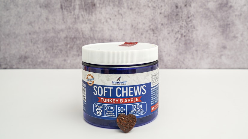 Innovet Soft Chews Turkey and Apple CBD treats for dogs, 2mg hemp extract per chew