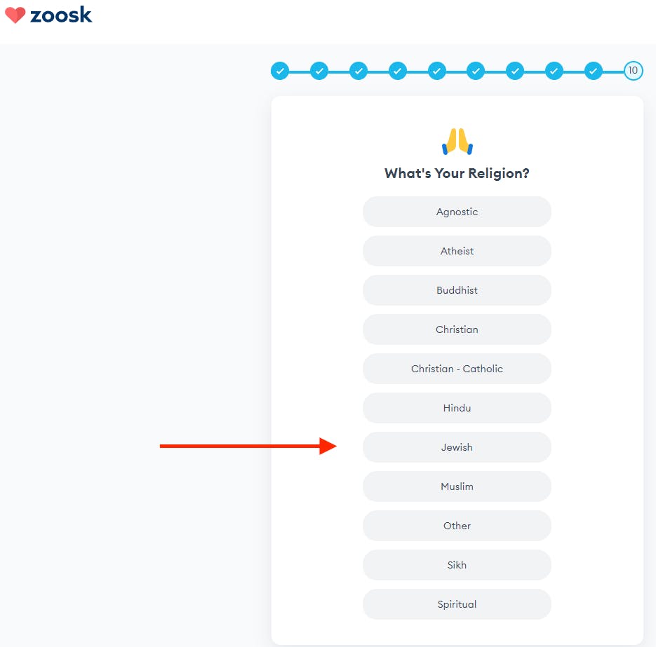 Zoosk Religion Filter
