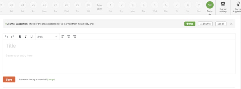 betterhelp journaling interface