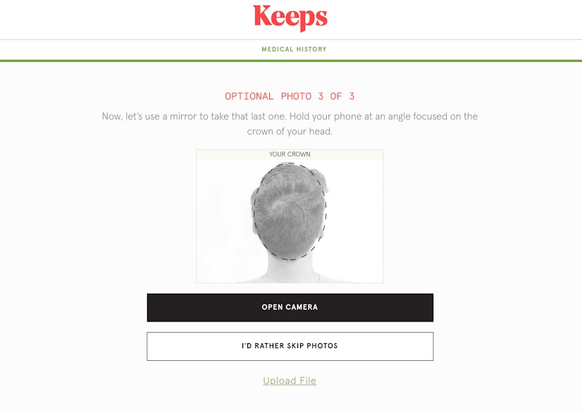 submitting a photo of your head to keeps