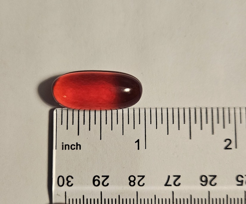 Kori Krill Oil pill size measurement