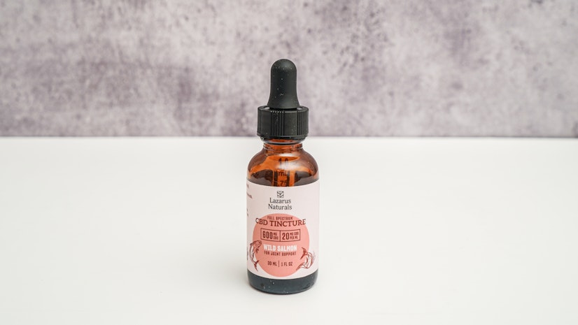Lazarus Naturals Full Spectrum CBD Tincture Wild Salmon flavor for dogs, 600mg joint support formula