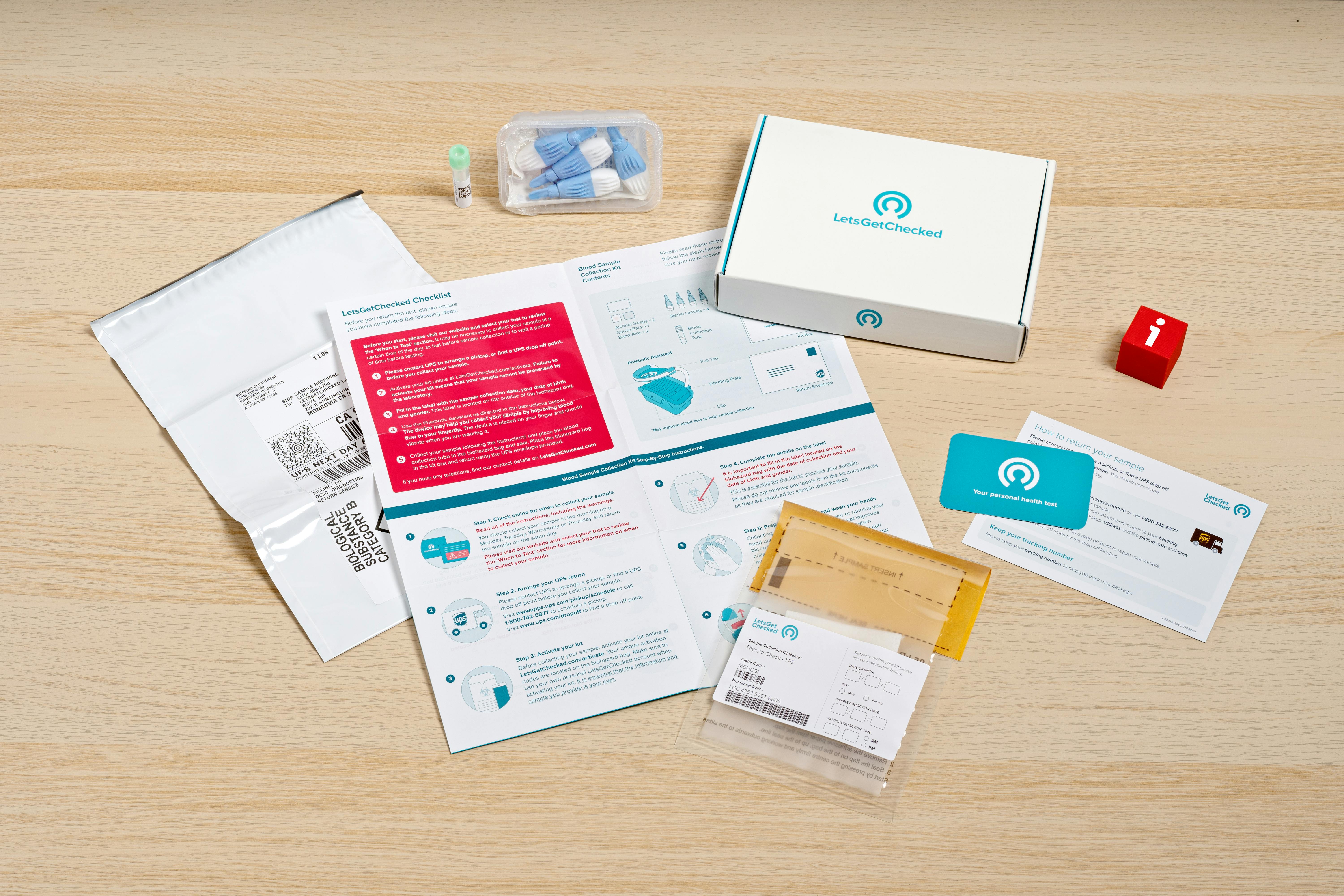 LetsGetChecked Thyroid test guide kit
