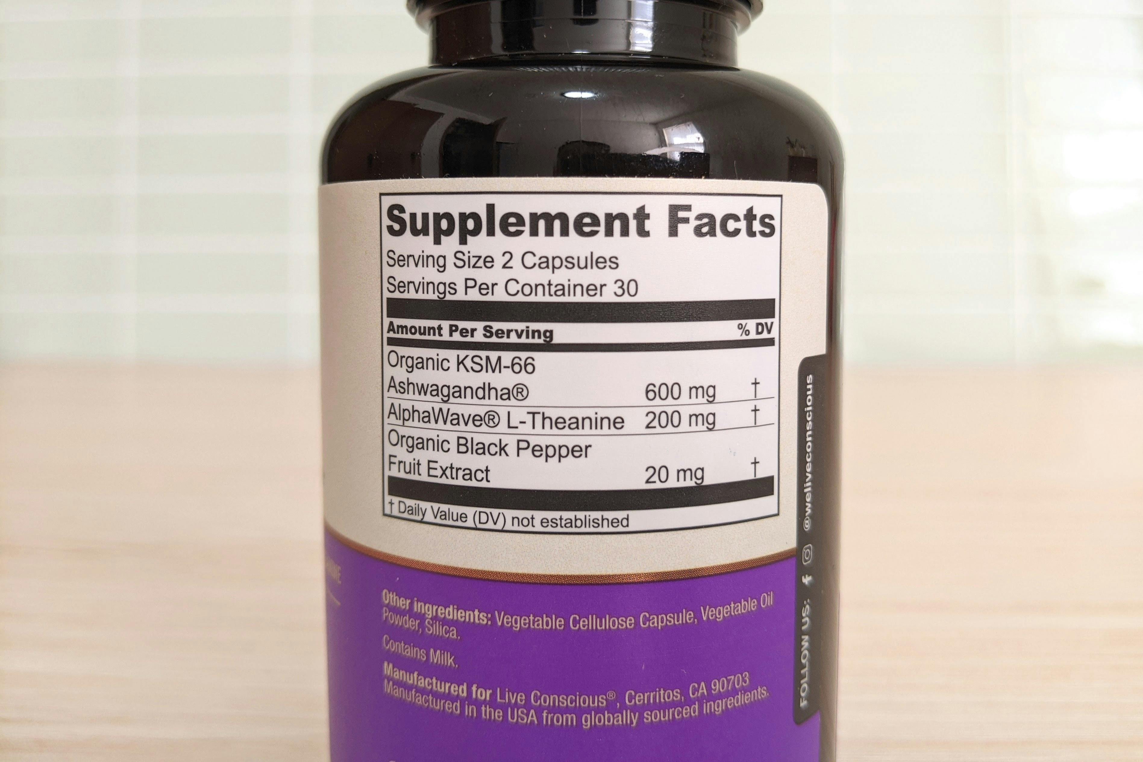 Live Conscious ZenWell Ingredients